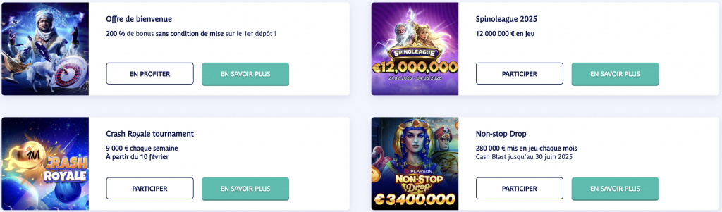 Bonus de bienvenue Prince Ali Casino